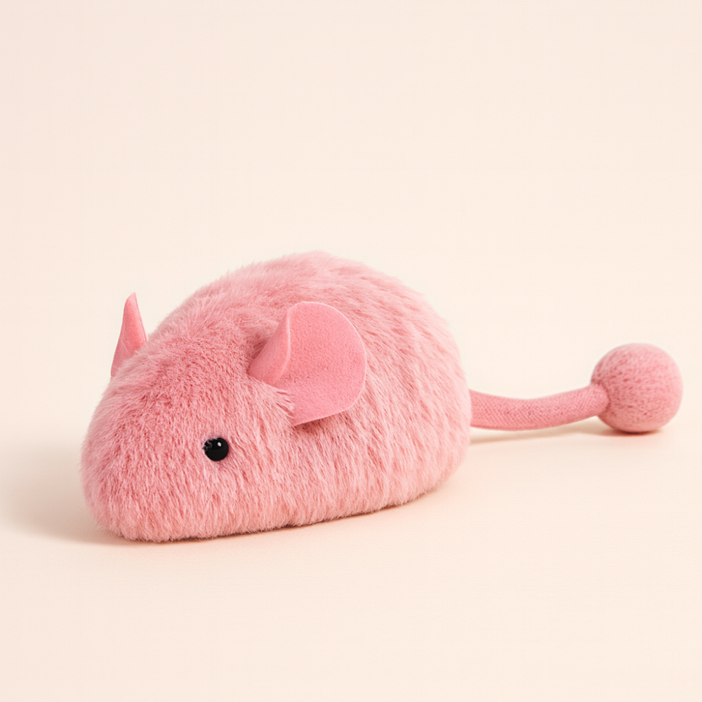 Souris Interactive en Peluche pour Chats – Jouet Lumineux à Mâcher et à Chasser